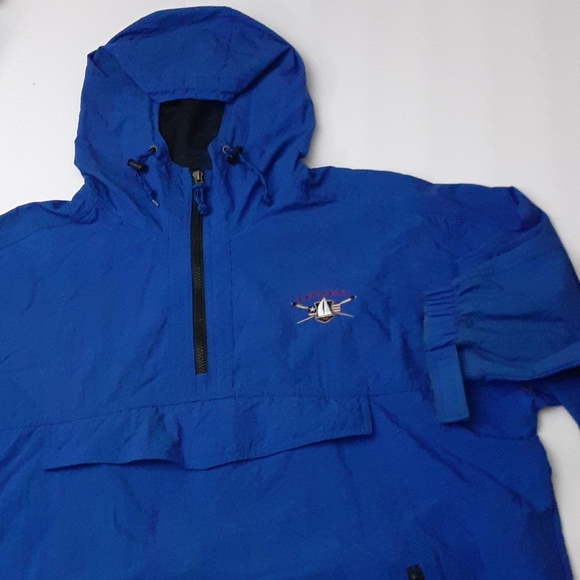 Cheyenne River Rain Jacket Hoodie Blue Nantucket Sailng Team Emblem Size Large - Picture 3 of 12
